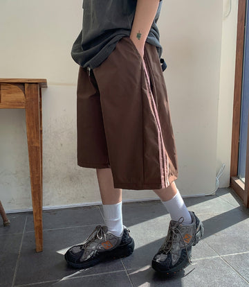 Goodell Line Color Matching Nylon Banding Bermuda Pants